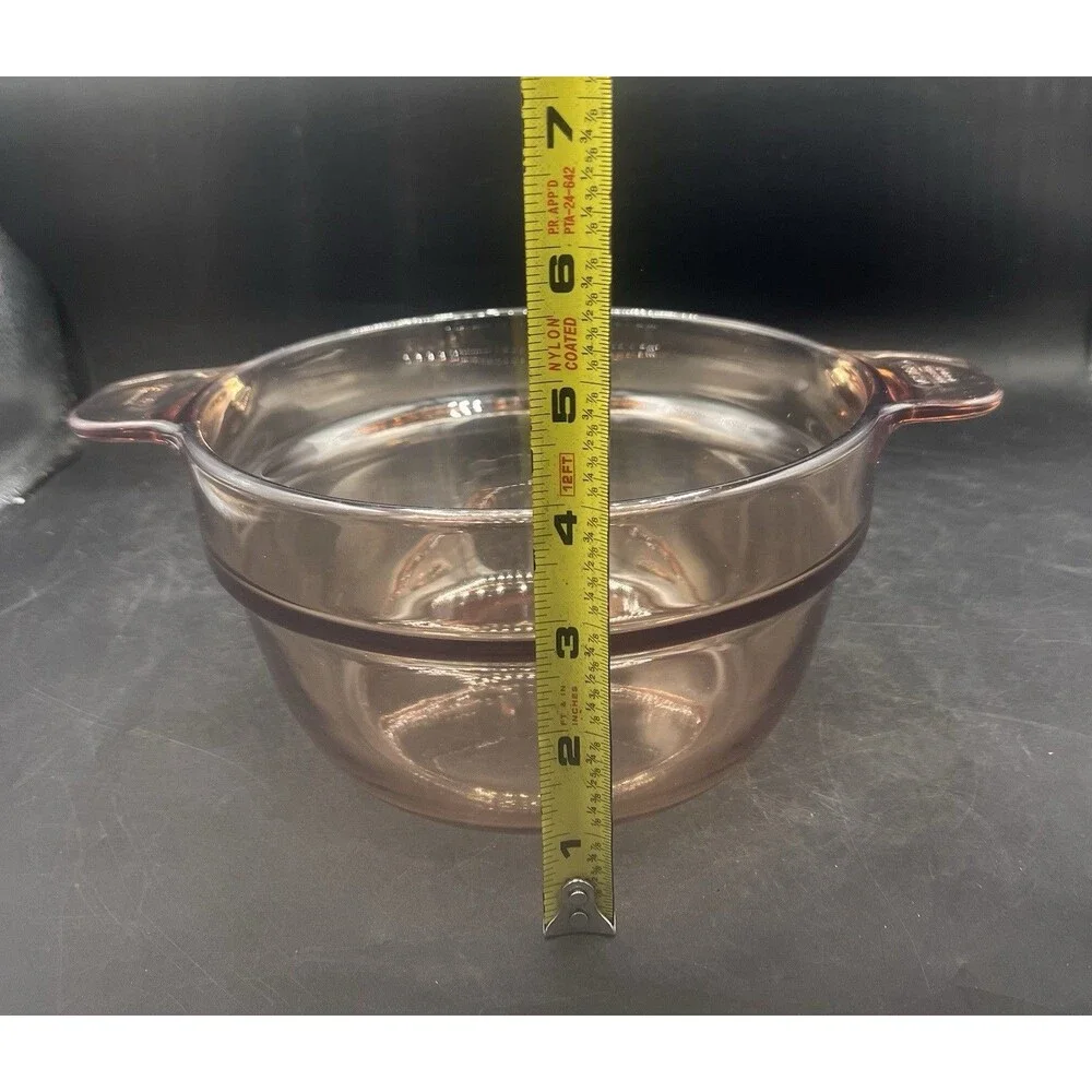 Vintage Vision Corning Amber V-20-B Double Boiler Insert Glass Pot No Lid